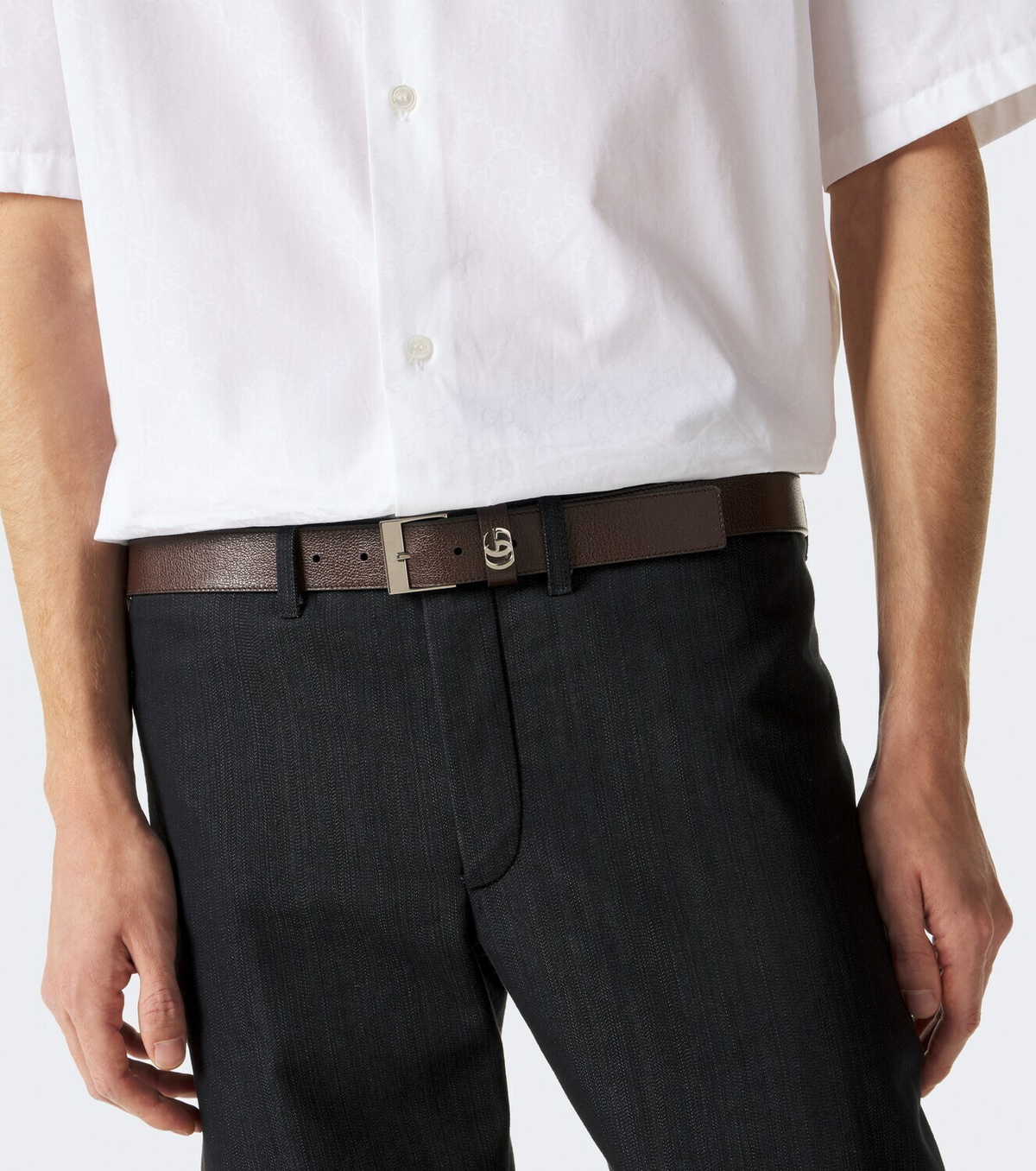 Gucci Double G leather belt