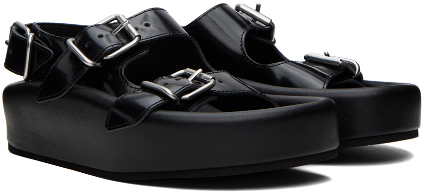 MM6 Maison Margiela Black Sunken Footbed Sandals MM6 Maison
