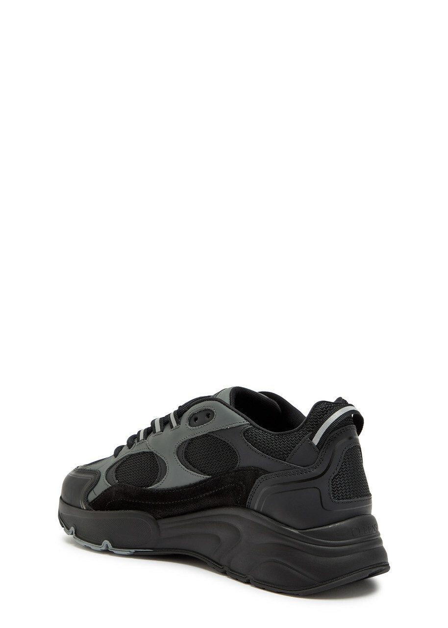 Cleens Pulse Runner Panelled Mesh Sneakers Black Grey