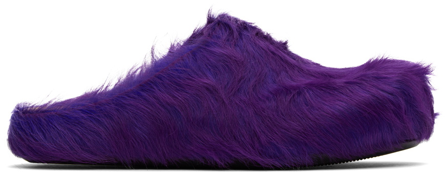 Marni Vibrant Purple Fur Mules Marni Fussbet Sabot calf-hair Slippers | Purple | FARFETCH main image 3