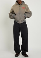 Willy Chavarria Juggernaut Hooded Embroidered Canvas Jacket Grey
