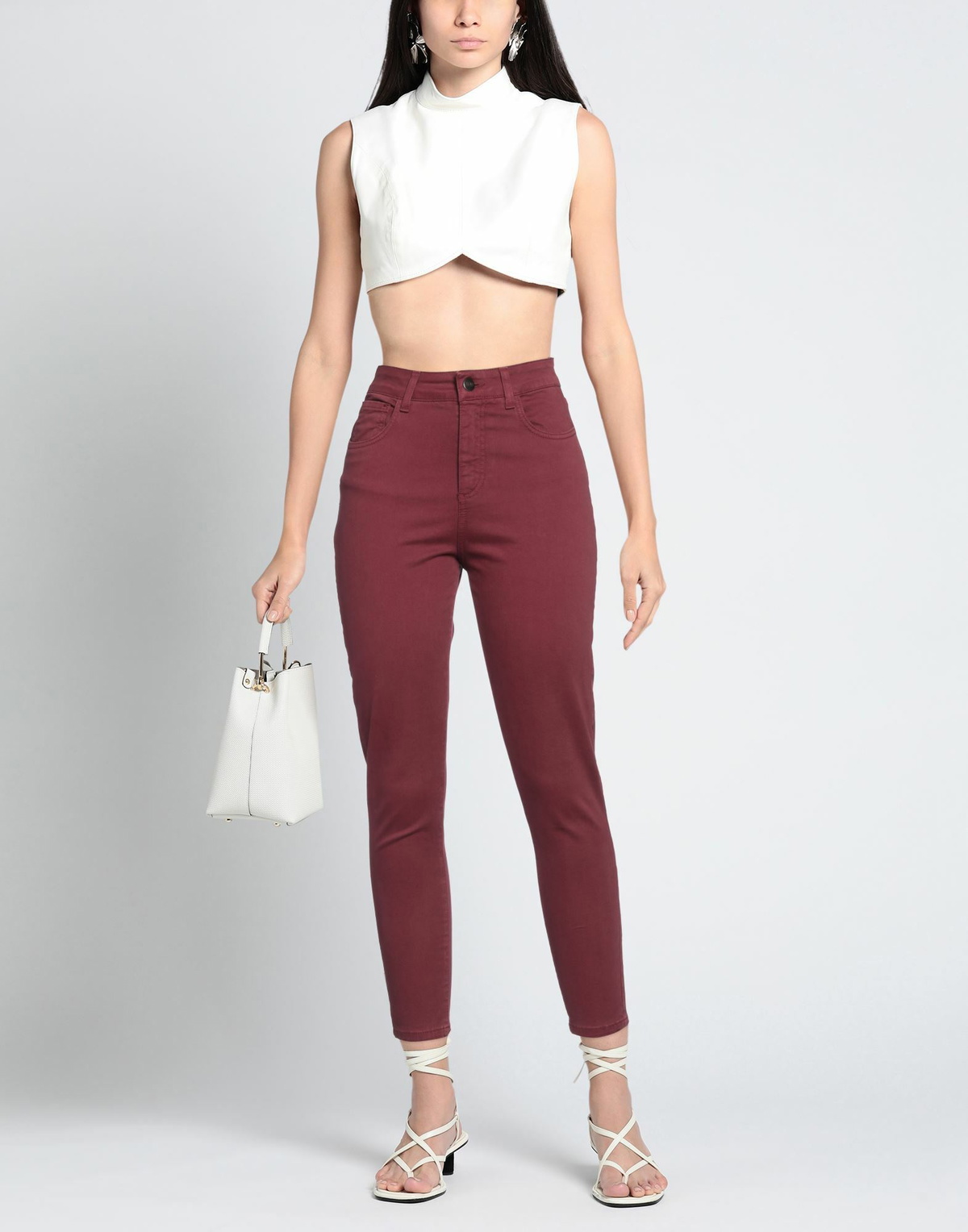 Jijil Womens Jeans Burgundy