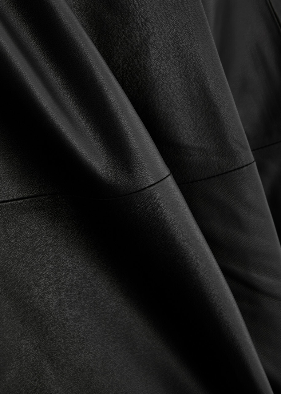 Aexae Panelled Leather Skirt Black