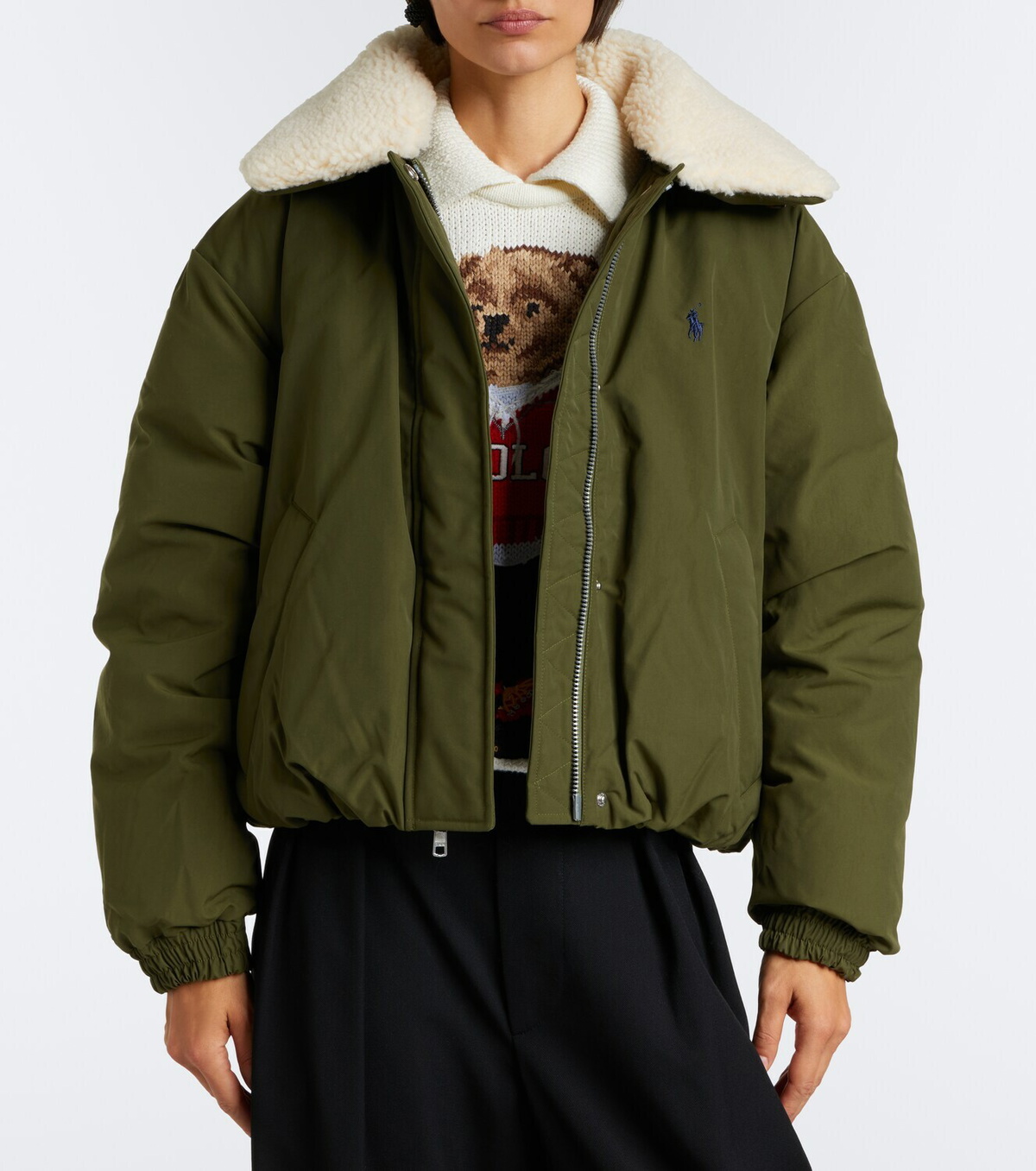 Polo Ralph Lauren Teddy-trimmed technical down jacket
