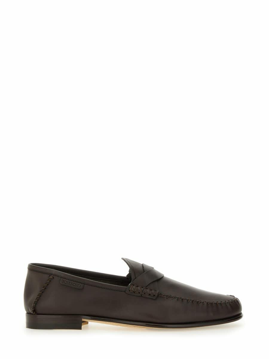【関税込み】TOM FORD ブラック Bailey クロコ ローファー Tom Ford Bailey-chain Leather Loafers In Schwarz | ModeSens