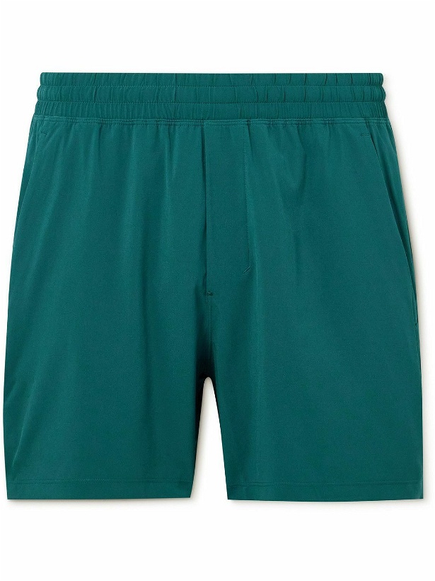 Photo: Lululemon - Pace Breaker Straight-Leg Mesh-Trimmed Stretch Recycled-Shell Shorts - Green