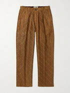 Karu Research - Straight-Leg Upcycled Pleated Metallic Silk-Jacquard Trousers - Brown