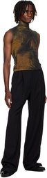 Jean Paul Gaultier SSENSE Exclusive Khaki & Black High Neck Printed Water Tank Top