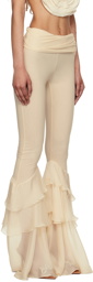 Blumarine Beige Ruffle Trousers