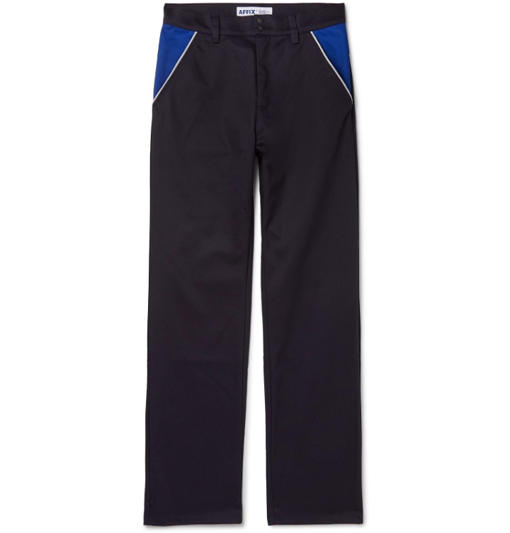 Photo: AFFIX - Reflective-Trimmed Colour-Block Twill Trousers - Blue
