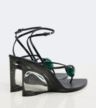 Alaïa Invisible Wedge leather thong sandals