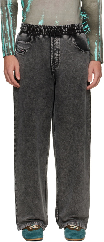 Photo: Diesel Gray Denim-Effect Sweatpants