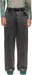 Diesel Gray Denim-Effect Sweatpants