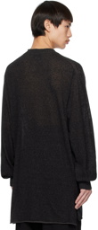 Yohji Yamamoto Black & Gray Rolled Edge Sweater