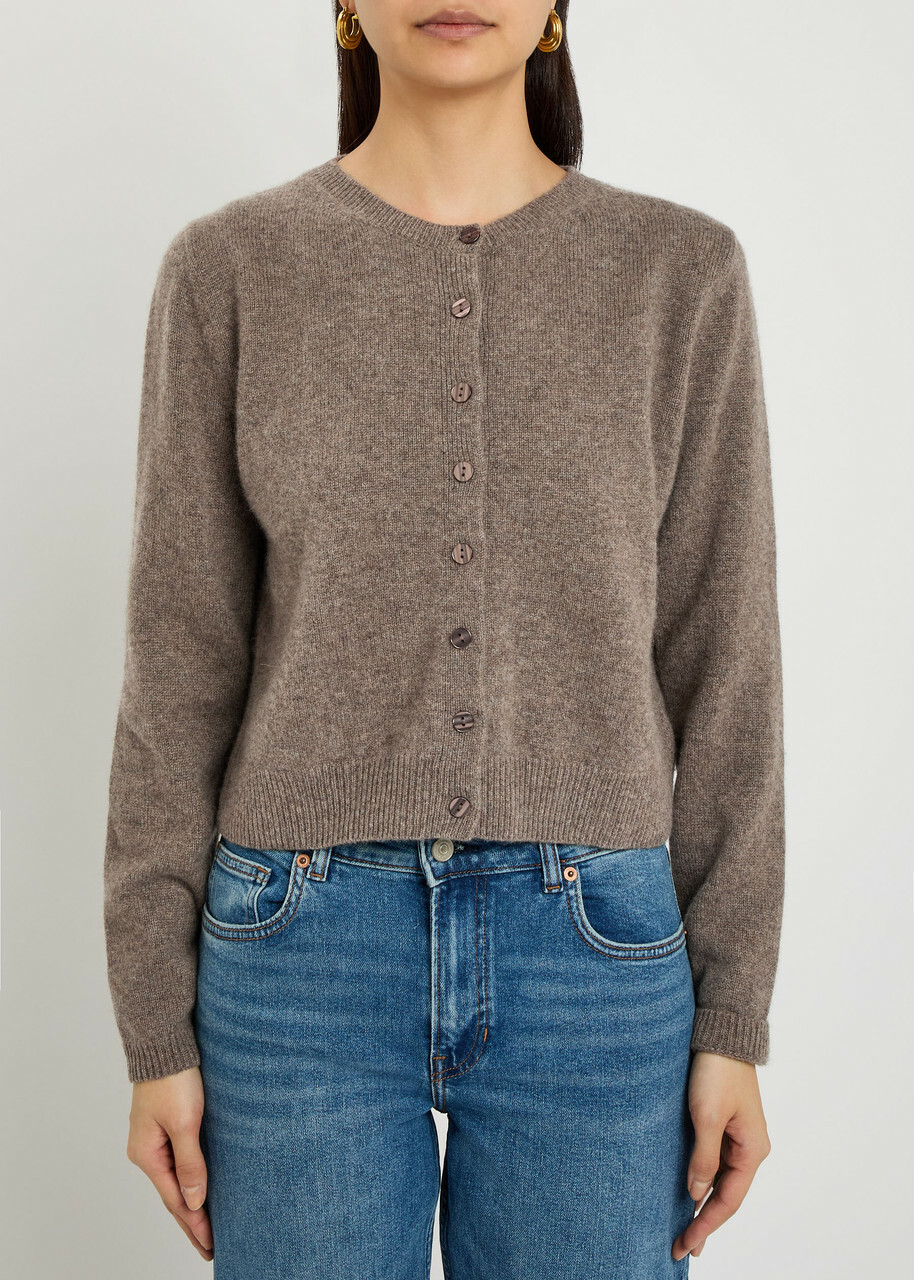 Reformation Clara Cashmere Cardigan Light Brown