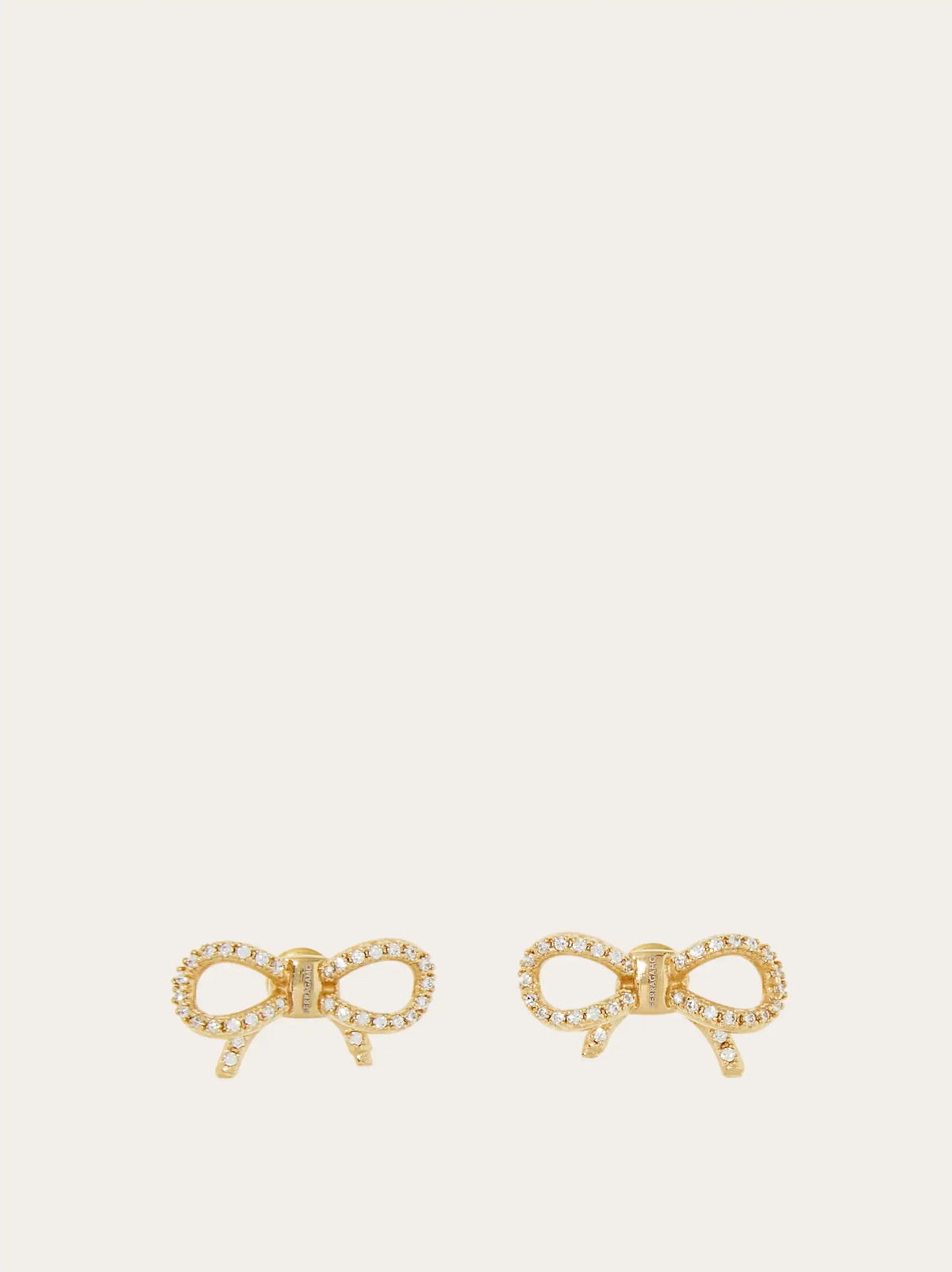 Ferragamo Womens Vara bow earrings in Gold