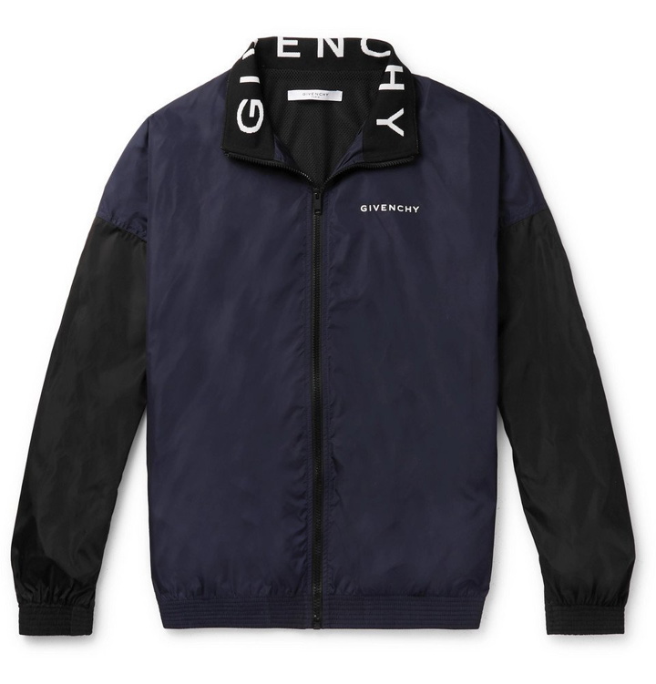 Photo: Givenchy - Logo-Print Colour-Block Shell Track Jacket - Navy