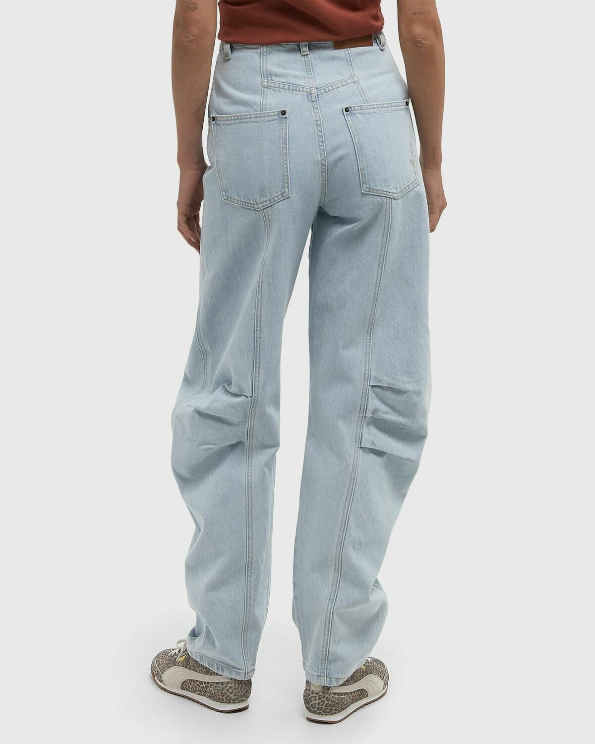 ROTATE Birger Christensen Cargo Denim Pants Blue Womens Jeans
