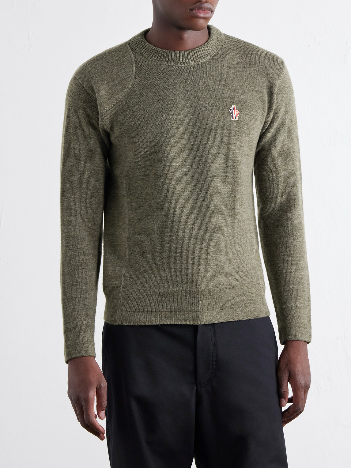 Moncler Grenoble - Logo-Appliquéd Virgin Wool-Blend Base Layer - Green
