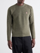 Moncler Grenoble - Logo-Appliquéd Virgin Wool-Blend Base Layer - Green