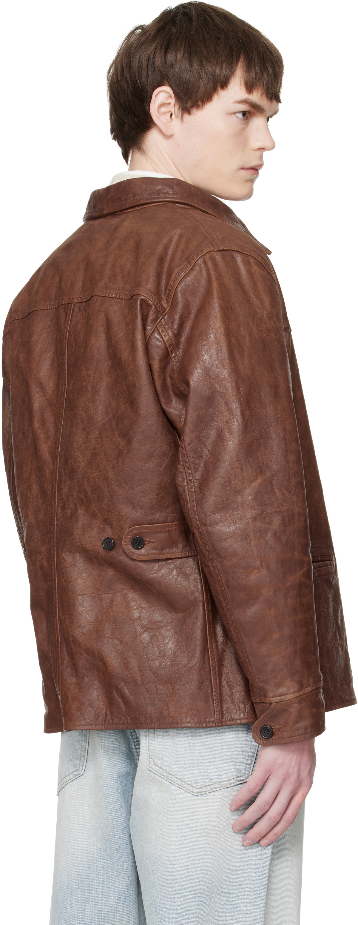 RRL Brown Car Leather Jacket