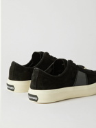 TOM FORD - Cambridge Leather-Trimmed Suede Sneakers - Black