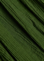Vince Crinkled Plissé Cotton-blend Maxi Skirt Green