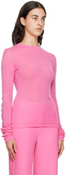 Birrot Pink Crewneck Long Sleeve T-Shirt