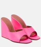 Amina Muaddi Lupita leather wedge mules