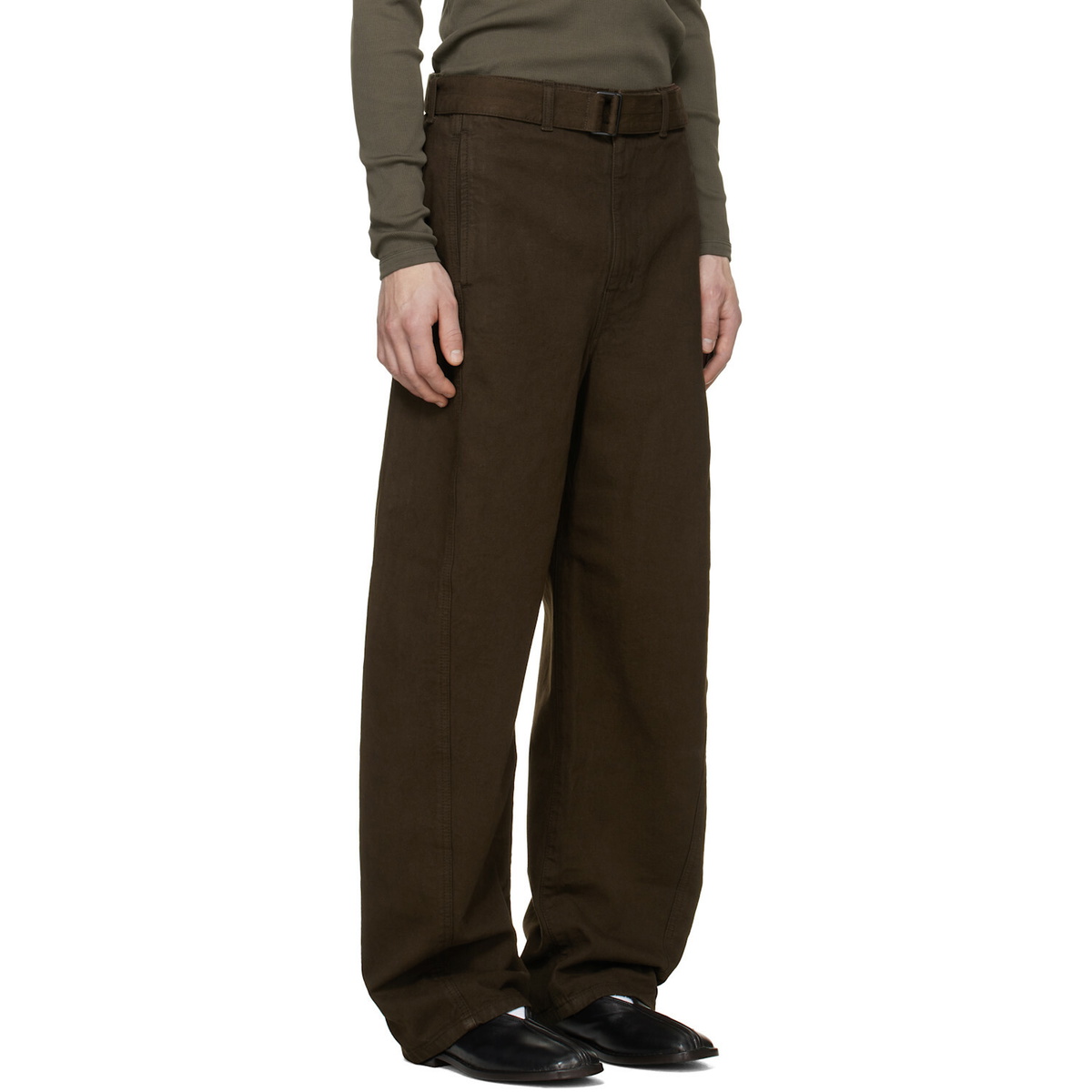 LEMAIRE Brown Twisted Belted Jeans