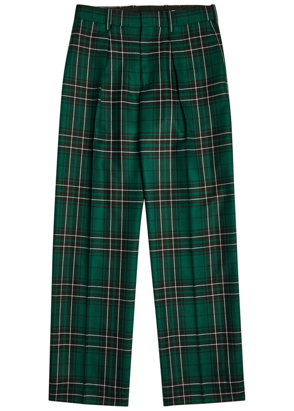 Photo: JW Anderson Checked Straight-leg Trousers Green