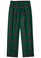 JW Anderson Checked Straight-leg Trousers Green