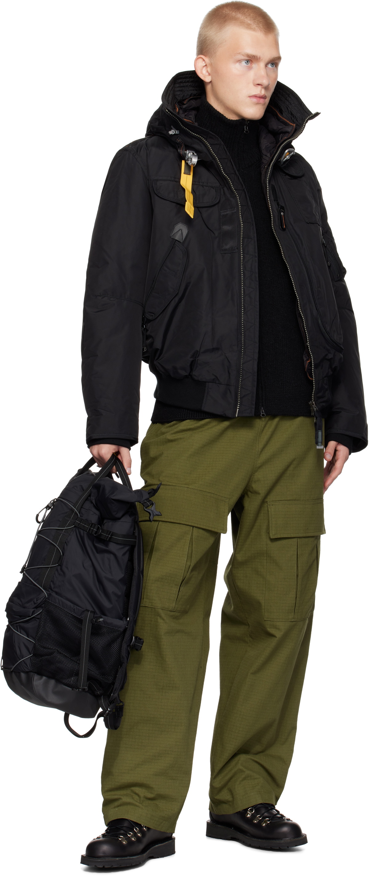 Parajumpers Black Masterpiece Gobi Hooded Down Bomber Jacket