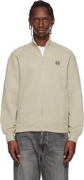 Maison Kitsuné Beige Fox Head Zipped Comfort Sweatshirt