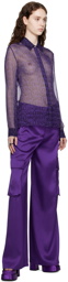 Versace Purple Wide-Leg Trousers