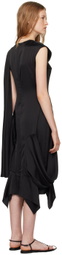 J.Kim Black Basque Vaza Midi Dress