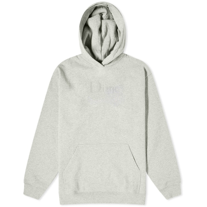 Photo: Dime Men's Classic Chenille Logo Hoodie in Heather Grey