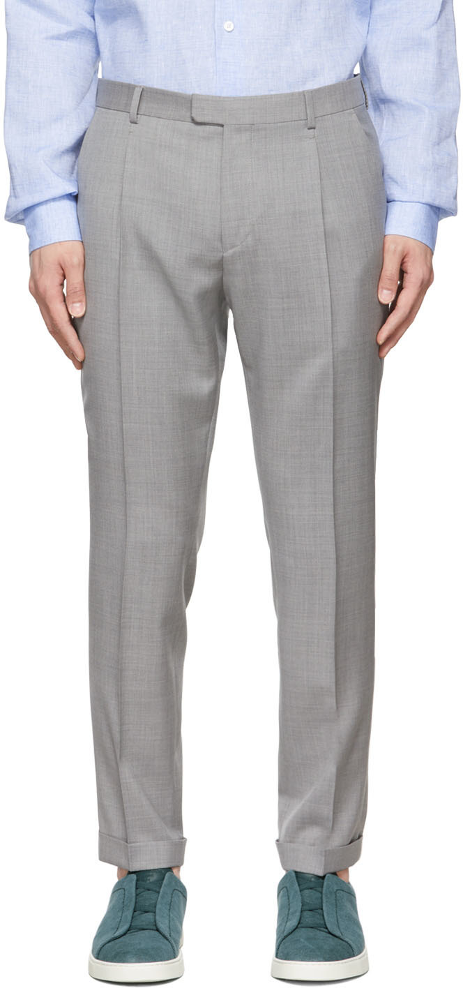 Z Zegna Grey Wool Trousers