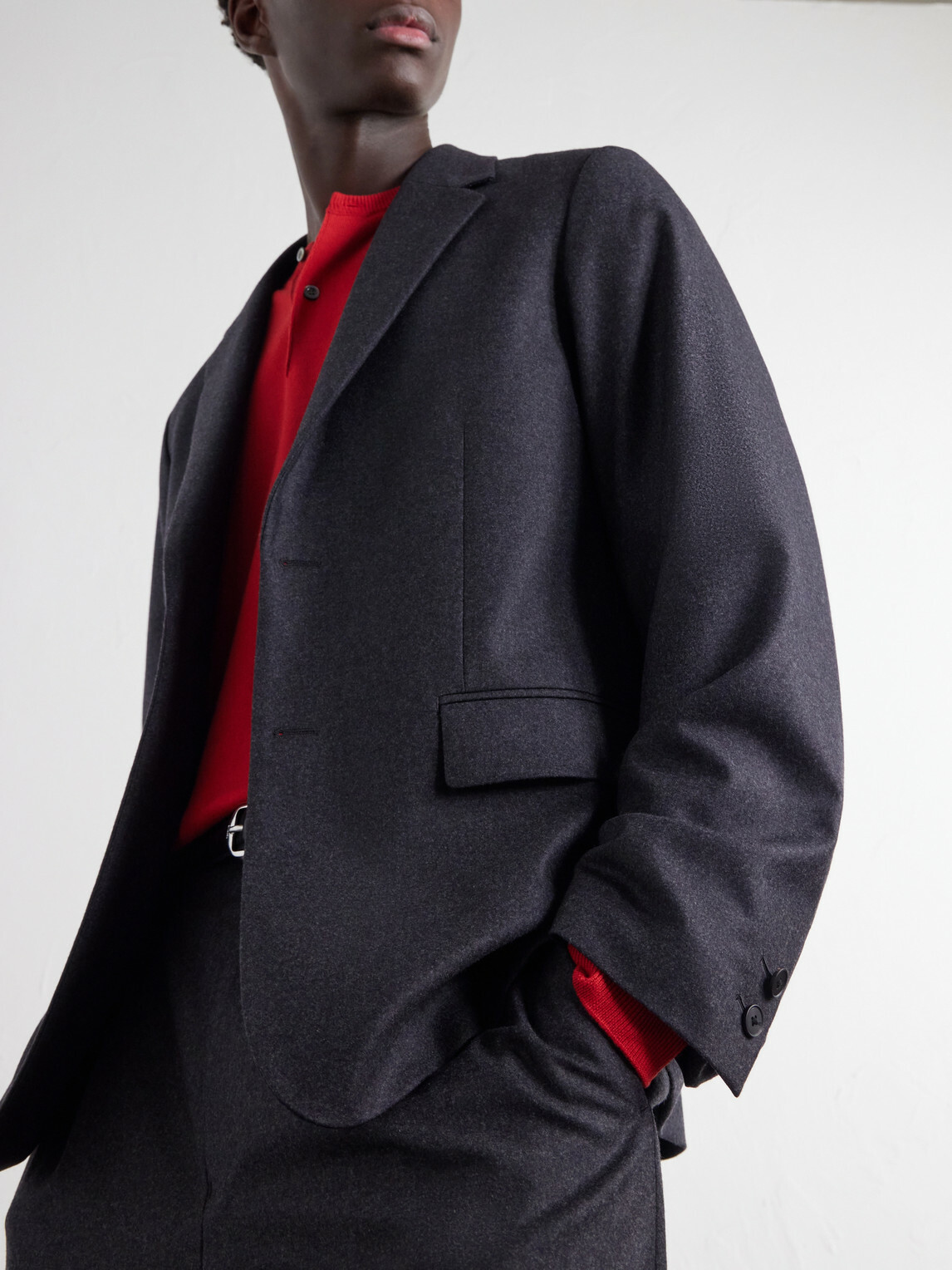 ATON - Wool-Flannel Suit Jacket - Gray