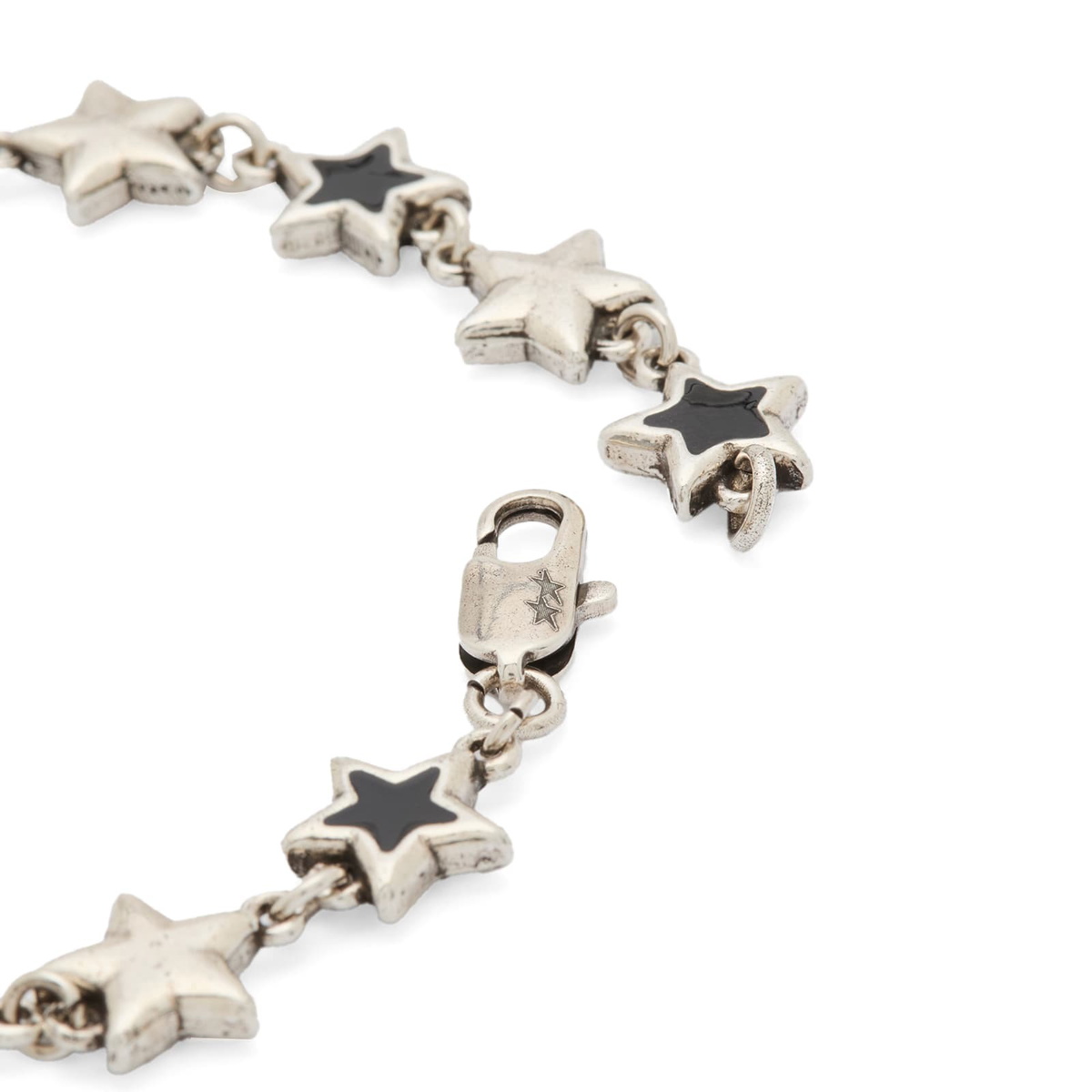 TwoJeys Men's Enameled Stars Bracelet in Black/Silver