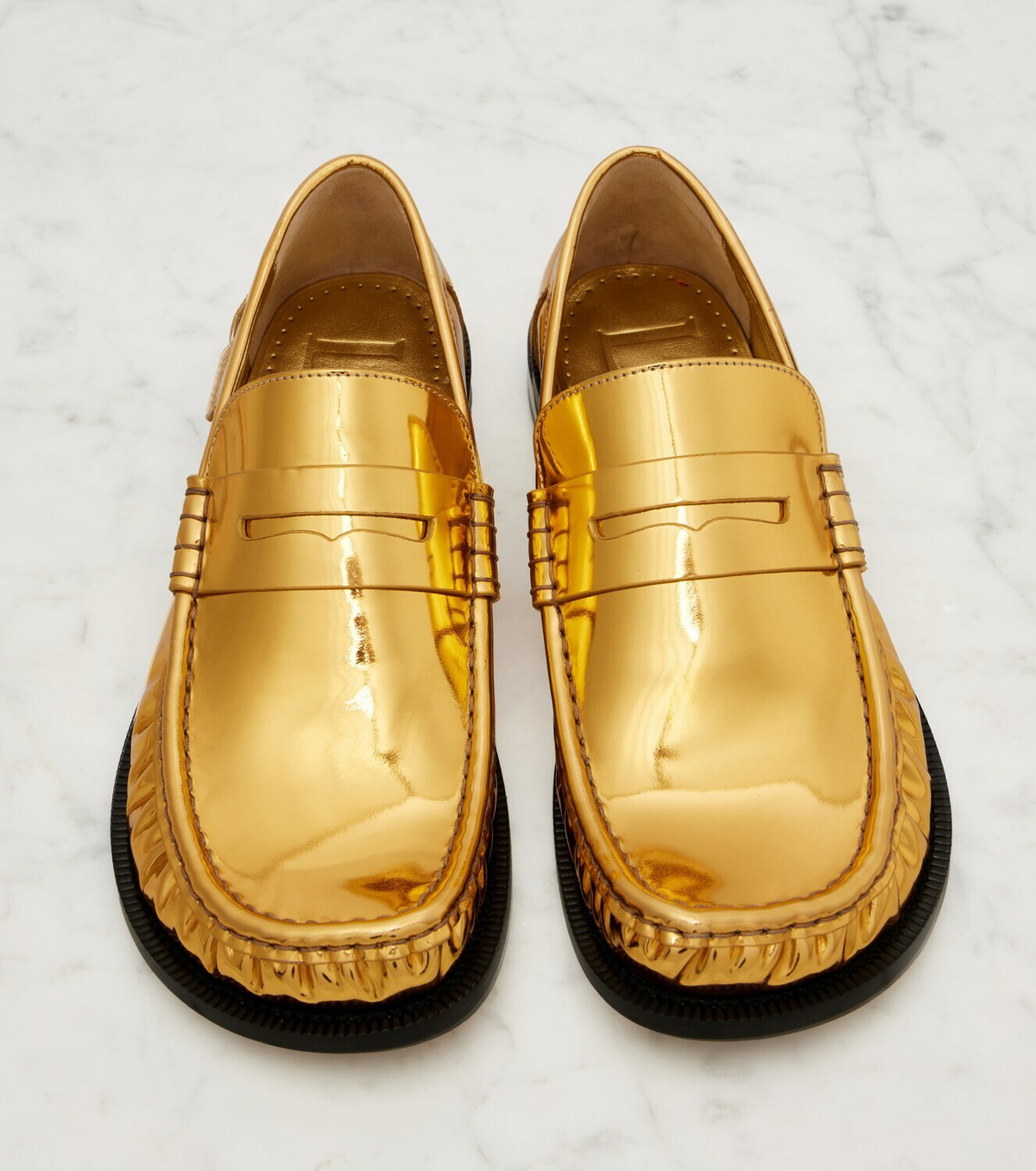 Loewe Campo mirrored leather penny loafers