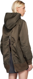 sacai Khaki Nylon Twill Hoodie