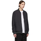 Comme des Garcons Homme Reversible Grey Wool Stripe Bomber Jacket