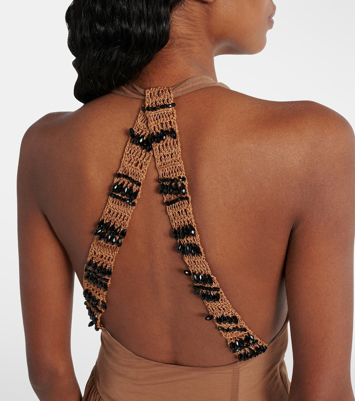 Xu Zhi Gathered open-back midi dress