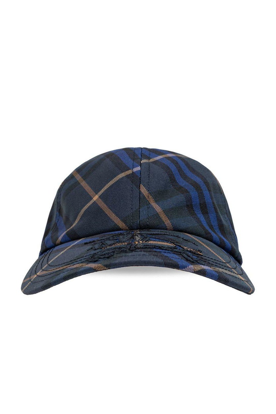 Photo: Burberry Equestrian Knight Motif Checked Baseball Cap
