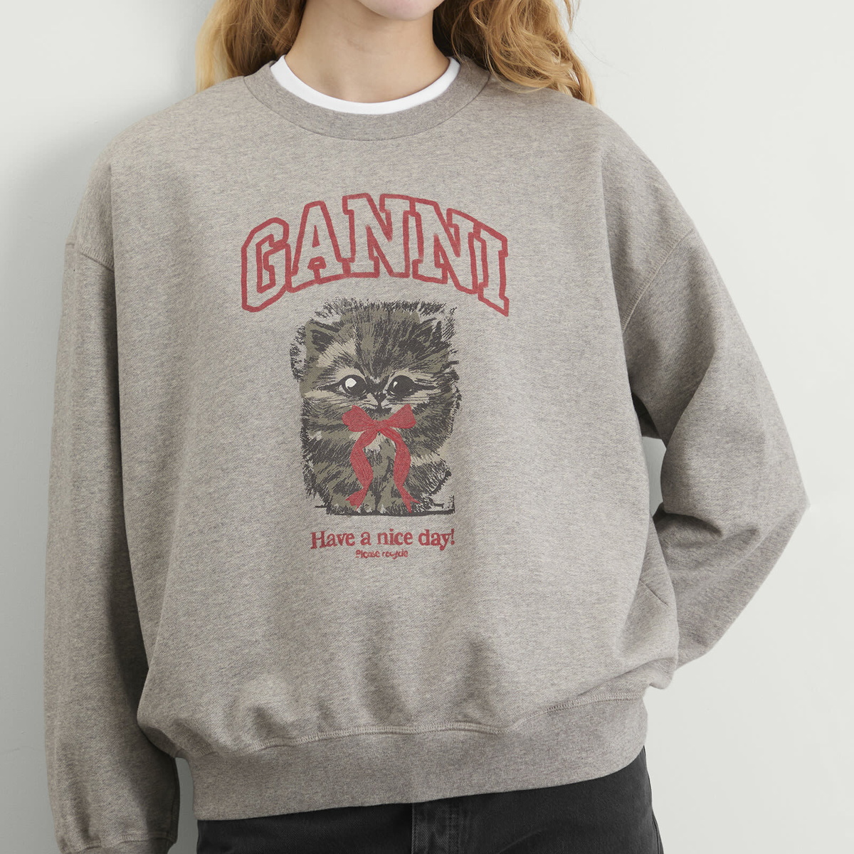 GANNI Women's Isoli Crewneck Sweatshirt in Paloma