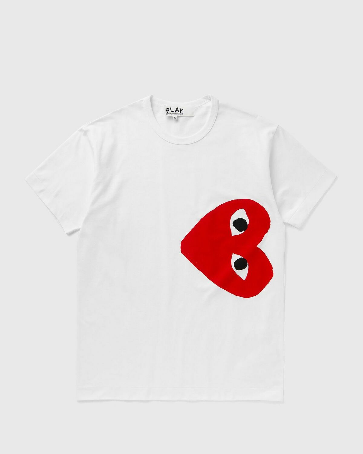 Comme des Garçons Play TEE LOGO PRINT KNIT White Mens Shortsleefe