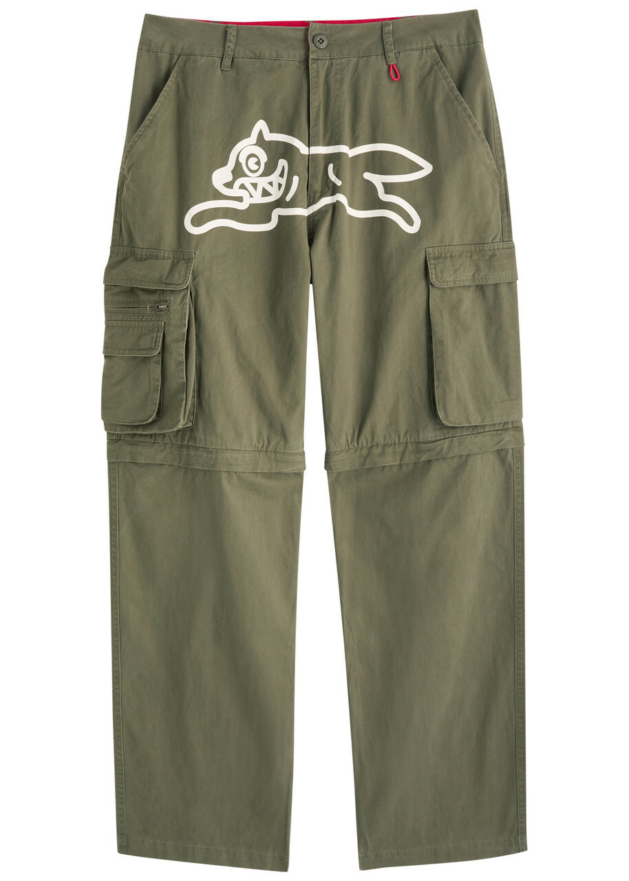 Ice Cream Running Dog Zip-off Shorts Twill Cargo Trousers Khaki