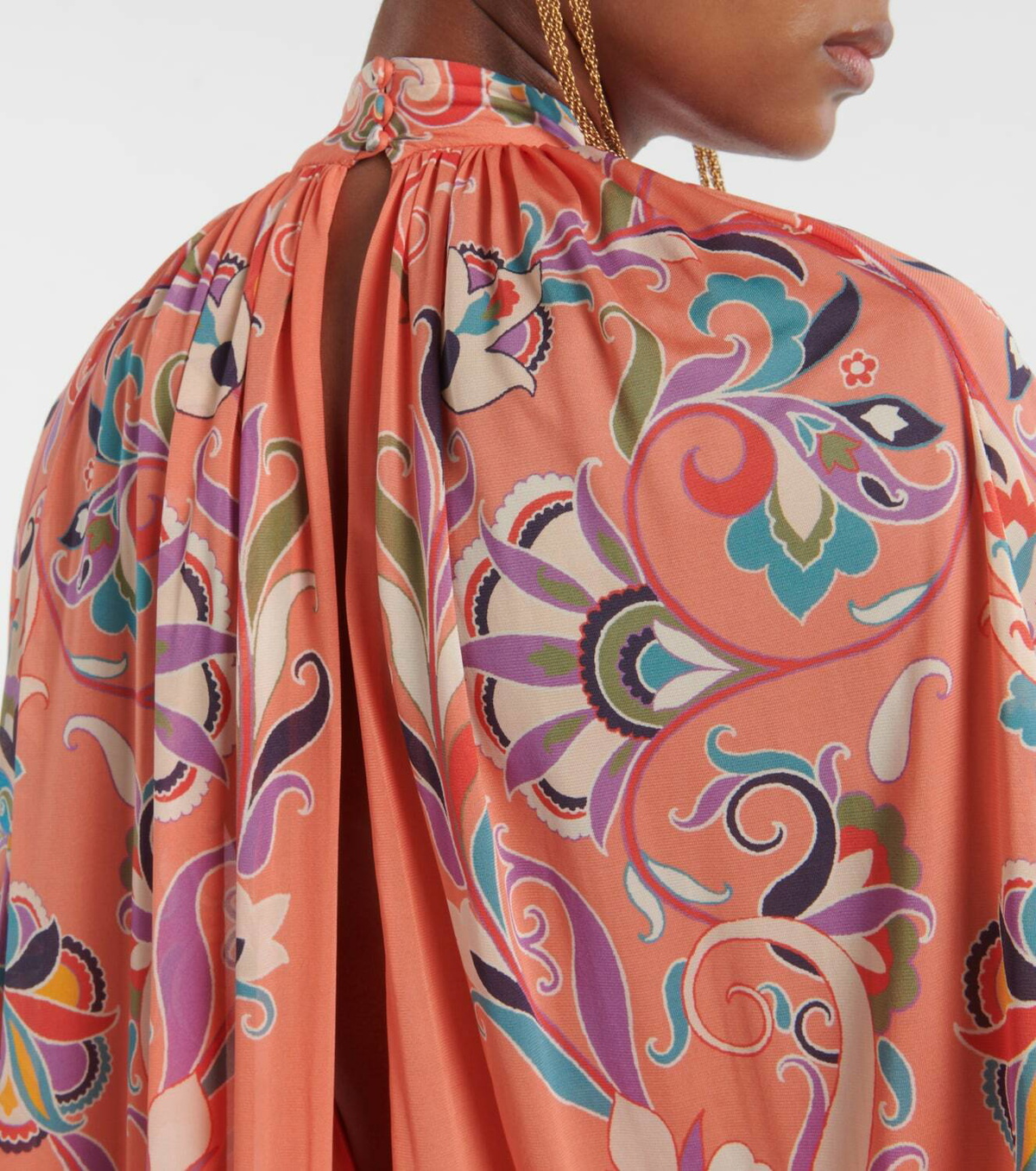 Etro Paisley caped gown