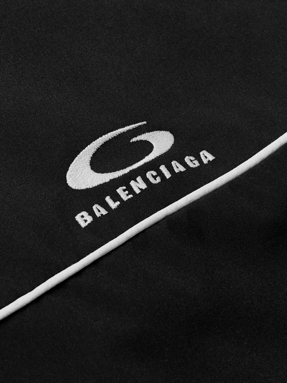 BALENCIAGA ロコ刺繍スキトッフ 801982TMVA5 1070 Balenciaga - Oversized Striped Logo-Embroidered Recycled